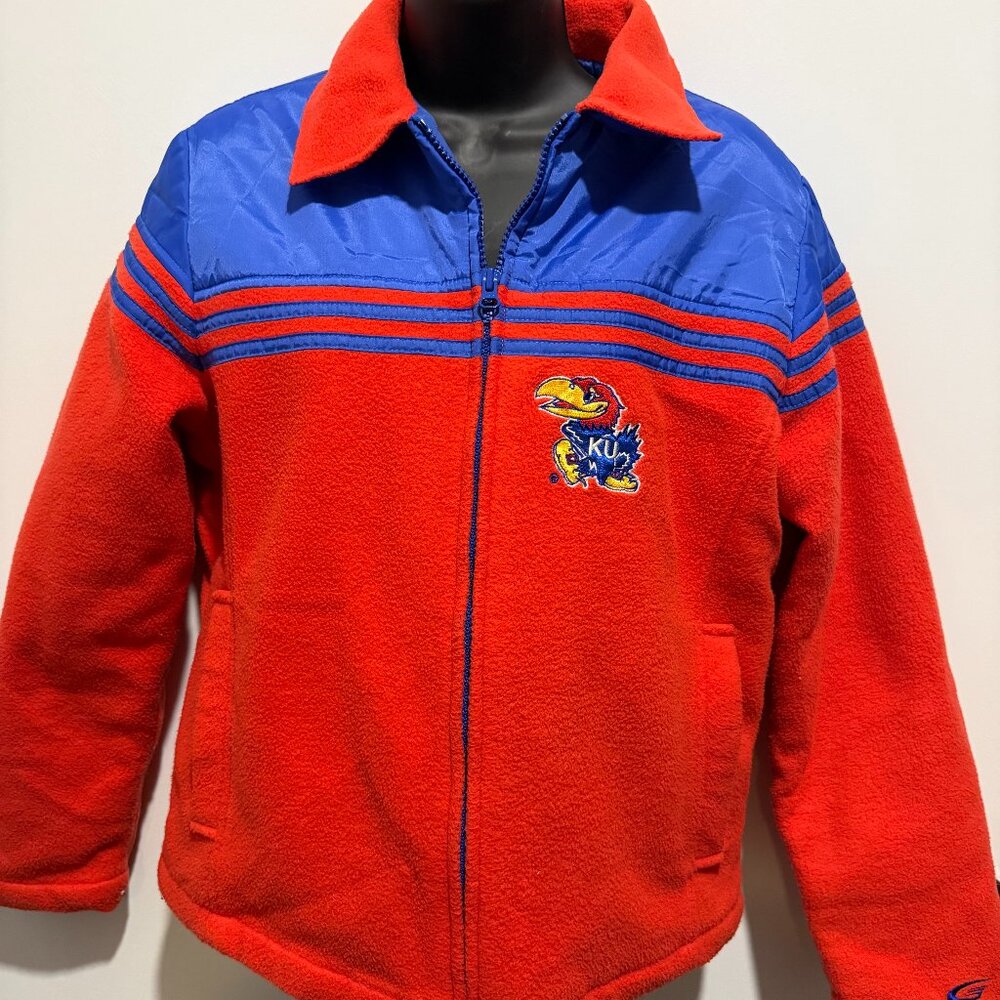 KU Jayhawks Fleece Jacket – Red/Blue – Kids Size - Small – NCAA
